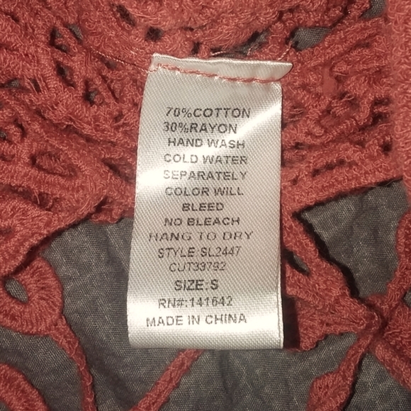 Cold shoulder crocheted floral sweater with fringe by She + Sky - Picture 9 of 9